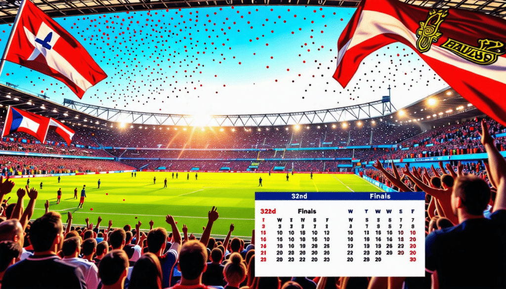 découvrez le calendrier complet des 32e de finale de la coupe de france, avec les dates, les horaires et les équipes qui s'affrontent. ne manquez rien de cette compétition emblématique et restez informé des résultats et des temps forts !