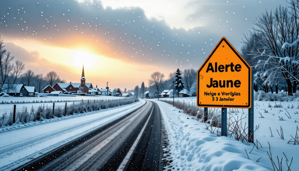 préparez-vous pour des conditions hivernales difficiles ! alerte jaune émise pour le 3 janvier, avec des prévisions de neige et de verglas. restez en sécurité et restez informés des dernières updates météo.
