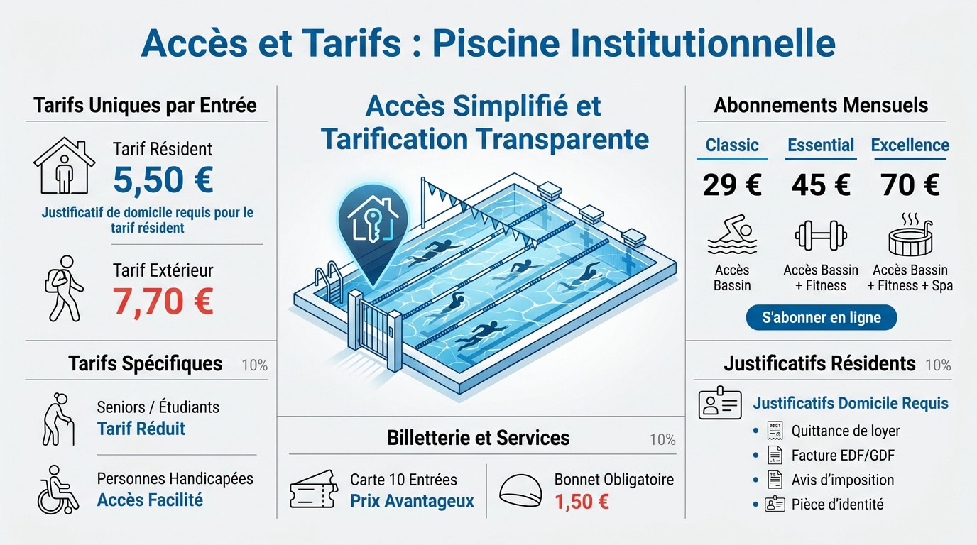 Grille tarifaire et accueil de la piscine de Boulogne-Billancourt