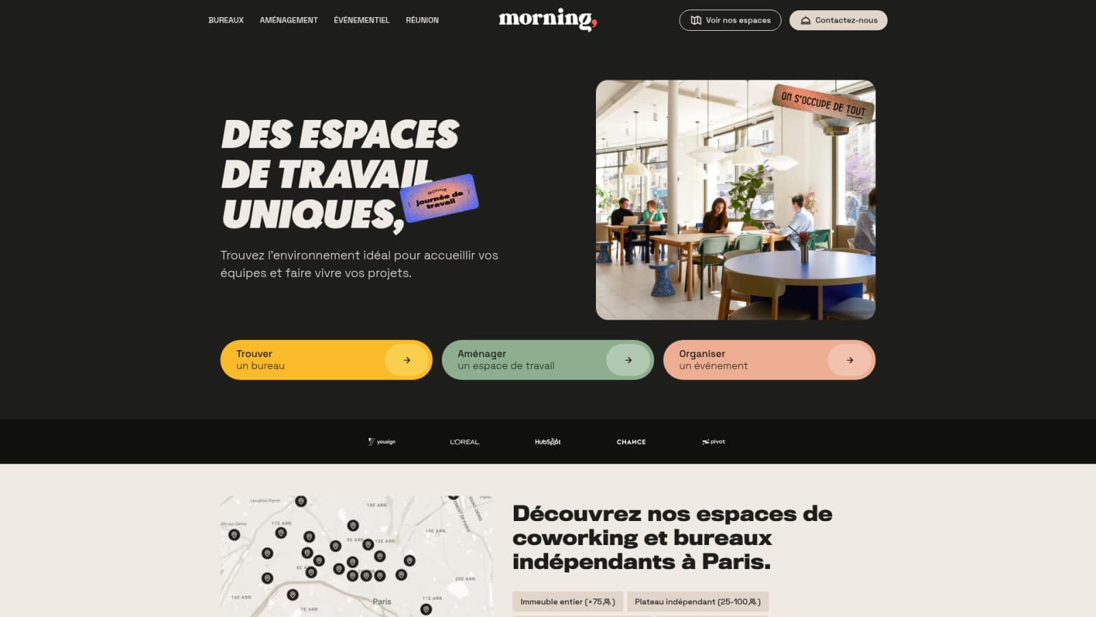 2 formats de bureaux adaptés à la taille de votre collectif