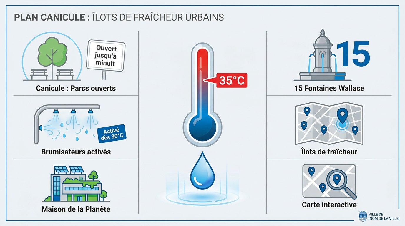 Carte des îlots de fraîcheur à Boulogne