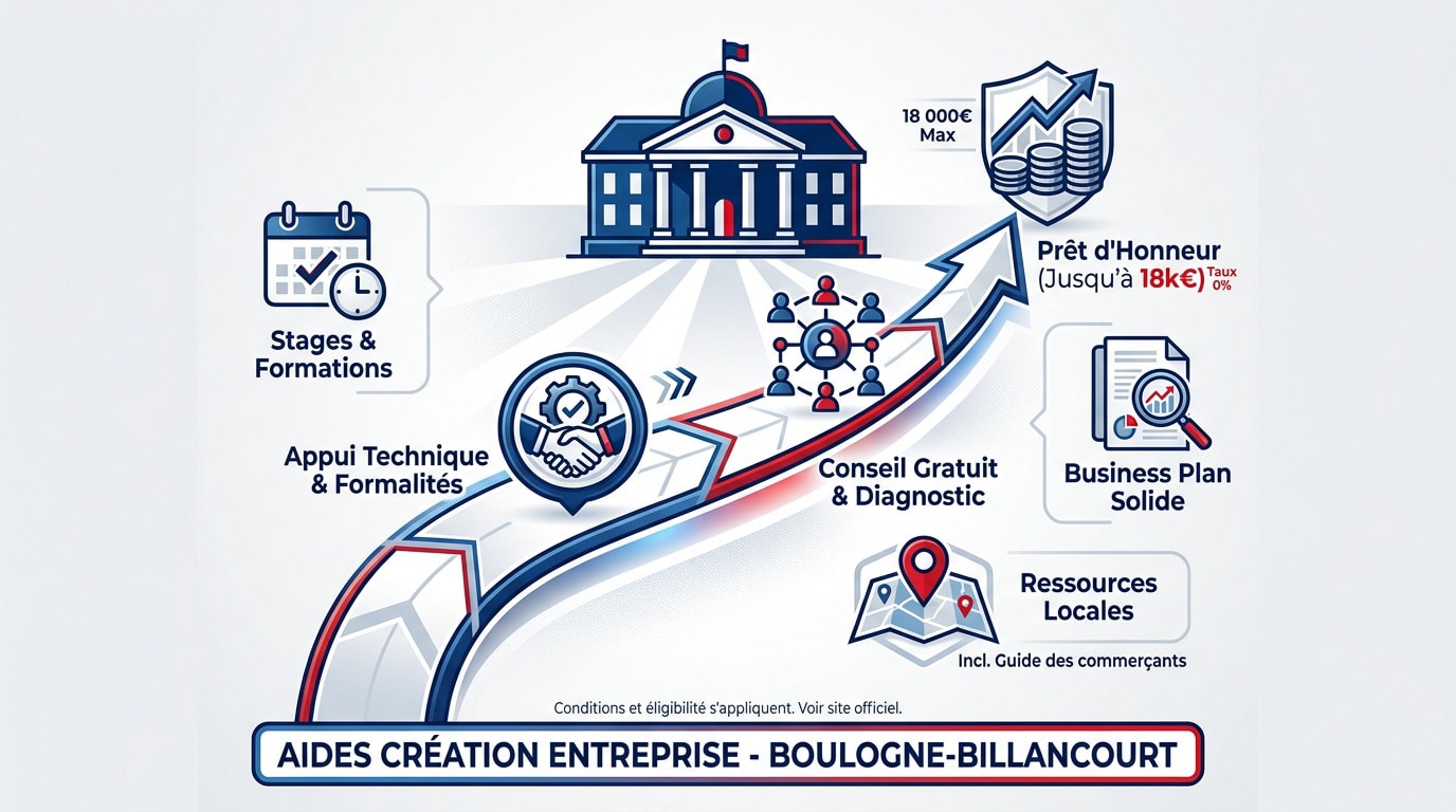 Accompagnement et aides à la création d'entreprise à Boulogne-Billancourt
