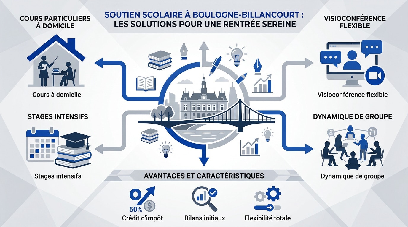 Séance de soutien scolaire à Boulogne-Billancourt