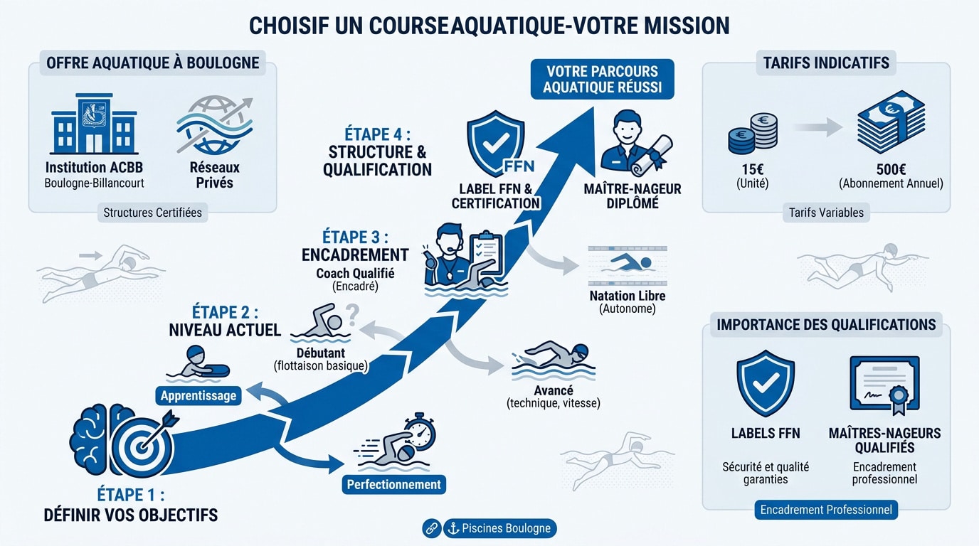 Nageur en plein effort dans une piscine de Boulogne-Billancourt