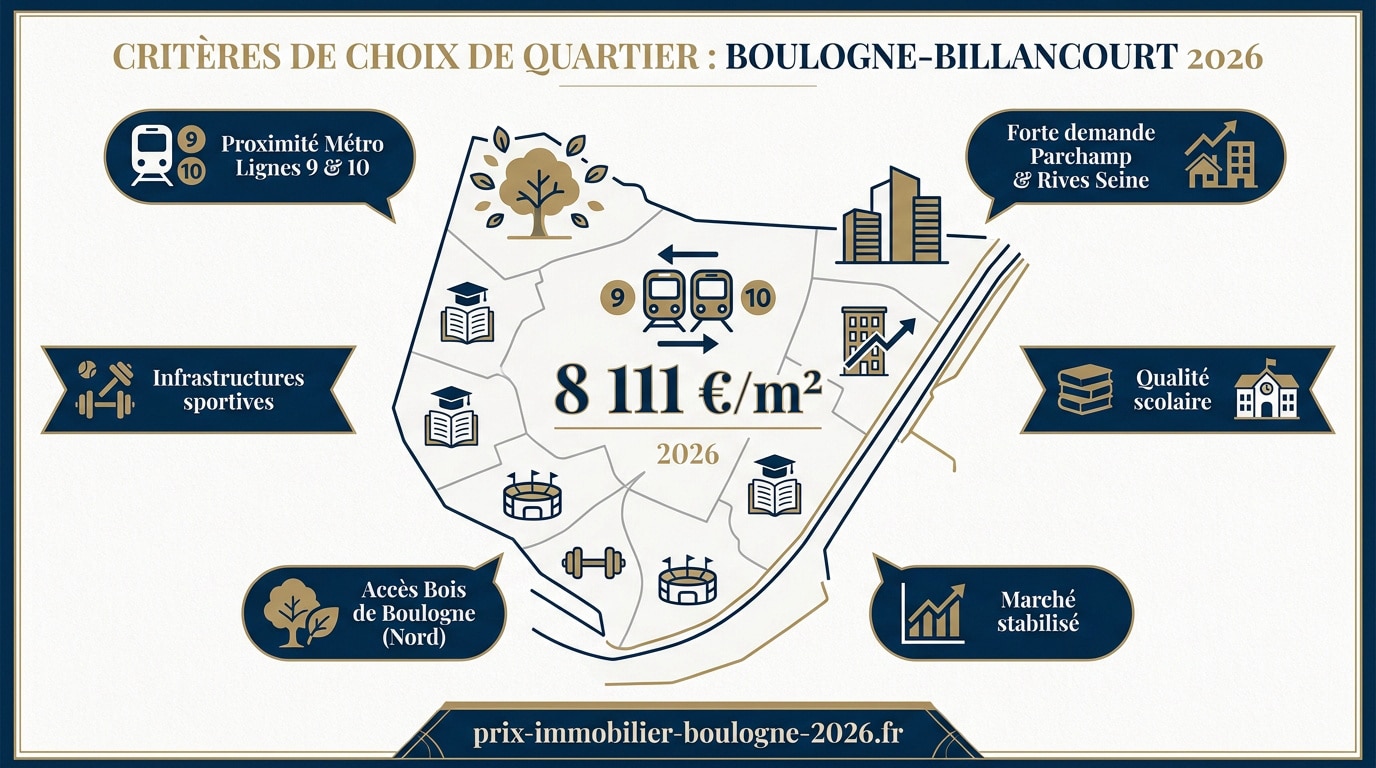 Quartiers résidentiels de Boulogne-Billancourt en 2026