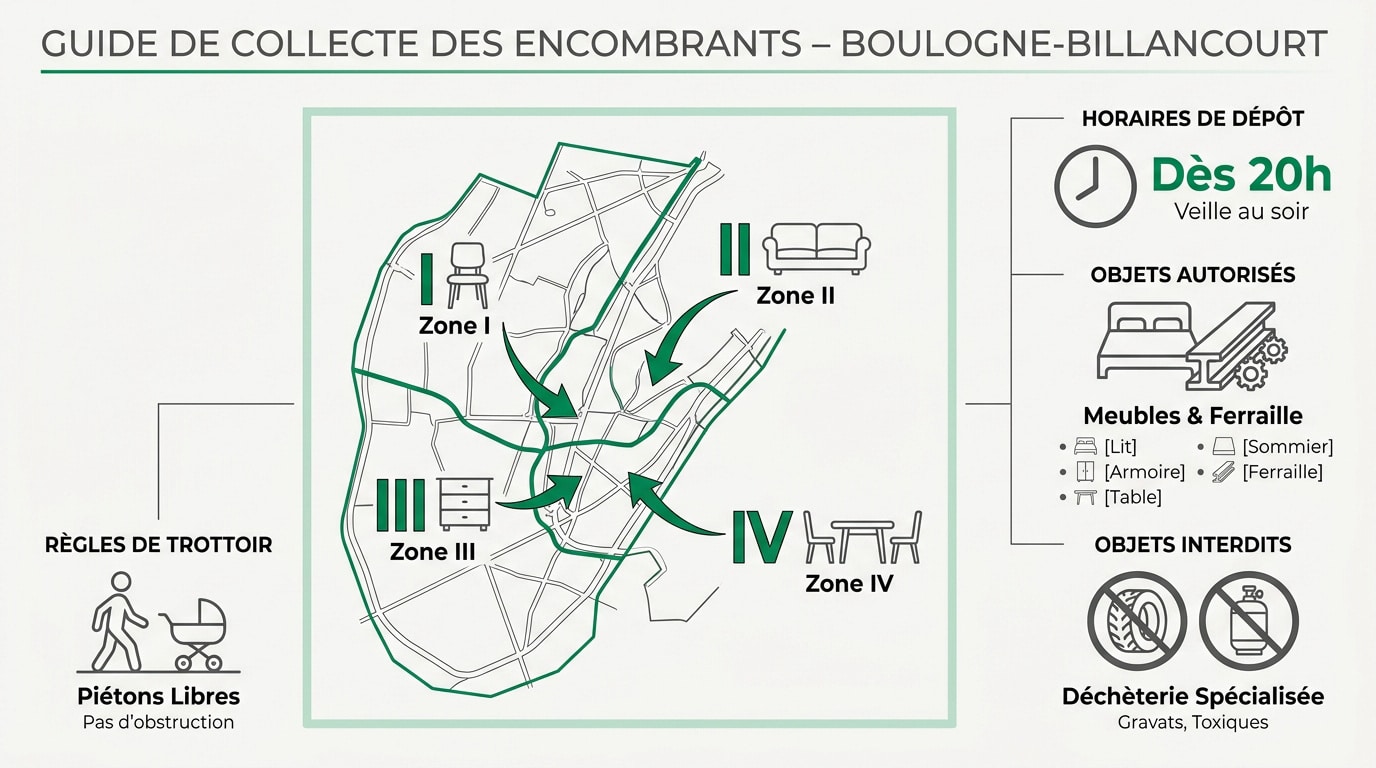 Calendrier et guide de collecte des encombrants à Boulogne-Billancourt