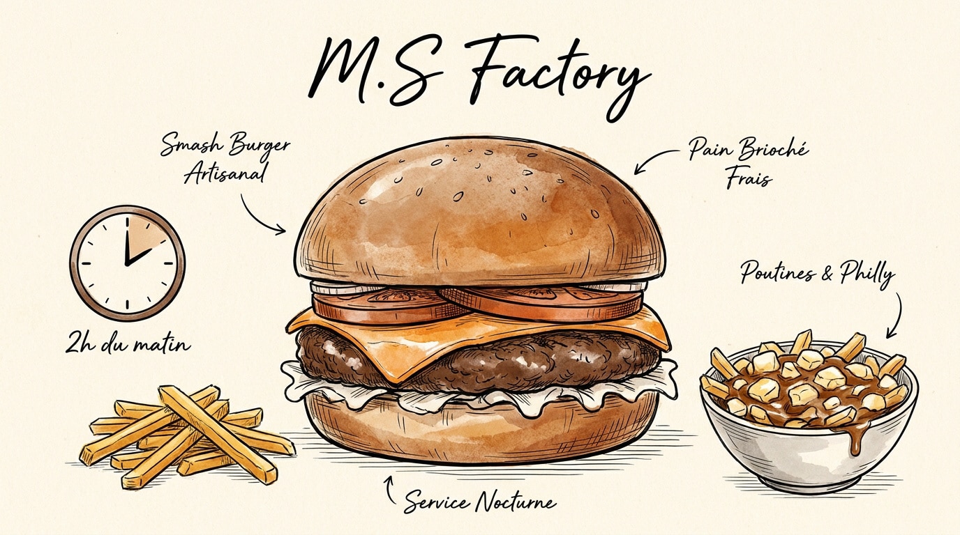 Smash burger gourmet et frites maison chez M.S Factory Boulogne-Billancourt