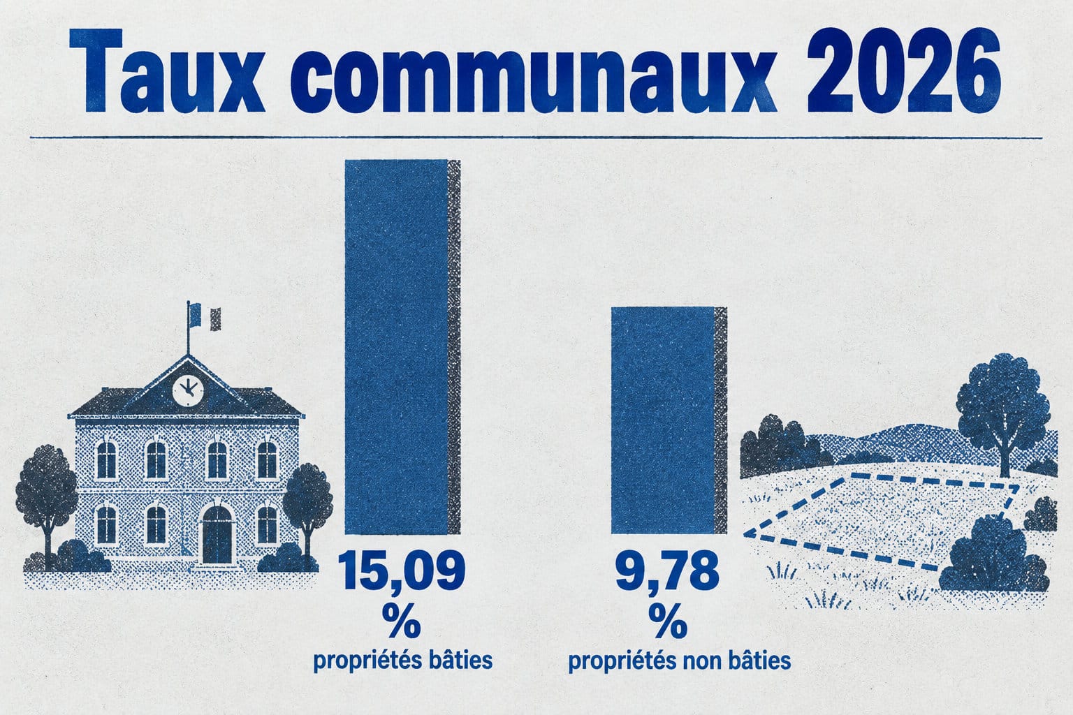 Pour 2026 à Boulogne-Billancourt, le taux communal est de 15,09 % sur les propriétés bâties et de 9,78 % sur les propriétés non bâties.